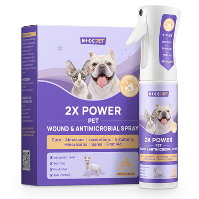 HICC Pet® 2X Power Pet Wound & Antimicrobial Spray For Dogs & Cats, 296ml