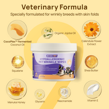 HICC Pet® Wrinkle Skinfold Care Wipes For Dogs & Cats, 100 Pcs