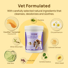 HICC Pet® Pet Ear Relief Finger Wipes For Dogs & Cats, 50 Pcs