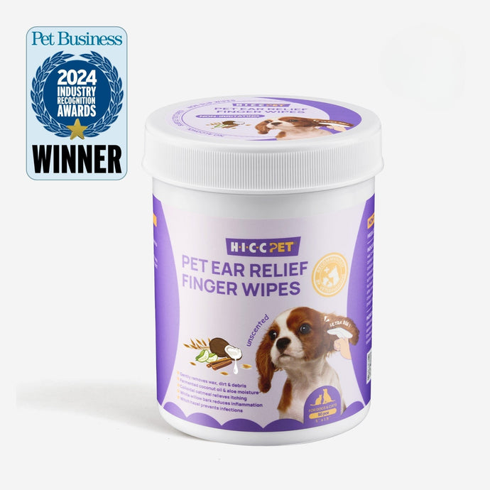 HICC Pet® Pet Ear Relief Finger Wipes For Dogs & Cats, 50 Pcs