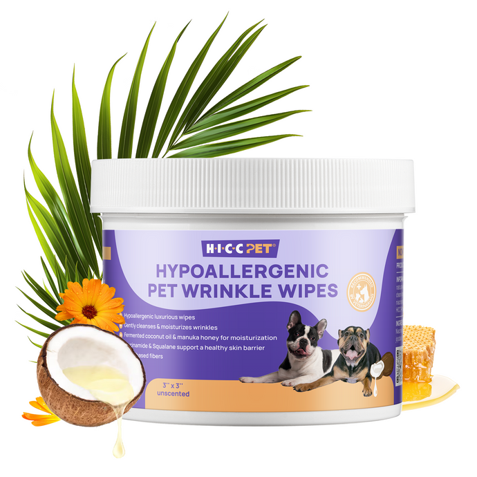 HICC Pet® Wrinkle Skinfold Care Wipes For Dogs & Cats, 100 Pcs