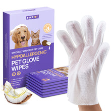 HICC Pet® Hypoallergenic Pet Glove Wipes For Dogs & Cats, 6 Pcs