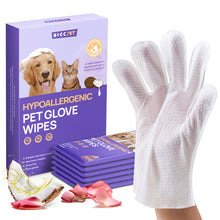 HICC Pet® Hypoallergenic Pet Glove Wipes For Dogs & Cats, 6 Pcs