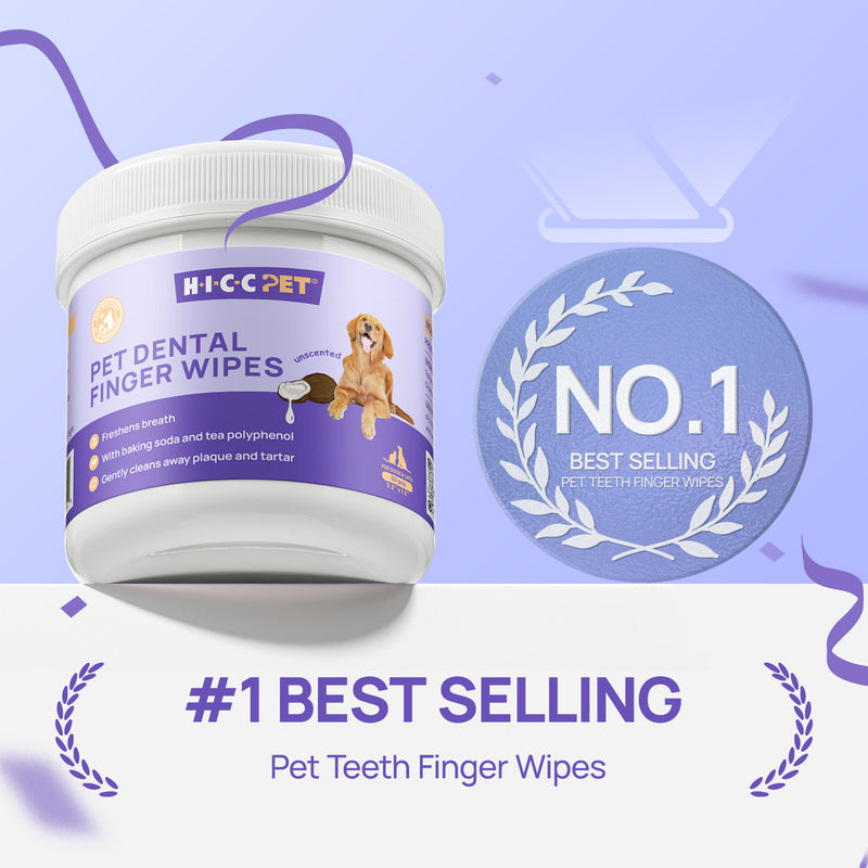 HICC Pet® Pet Dental Finger Wipes For Dogs & Cats, 50 Pcs