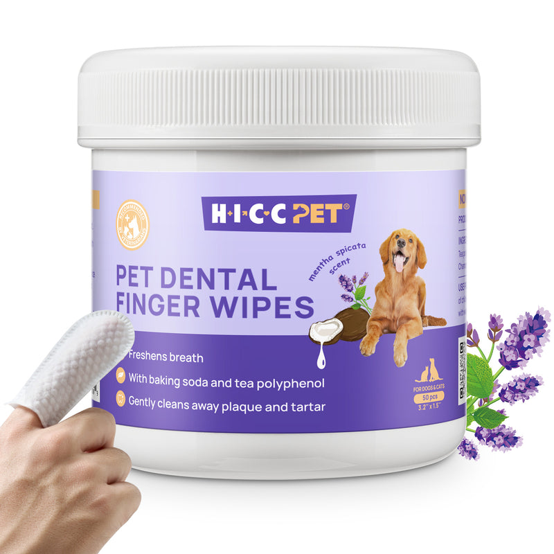 HICC Pet® Pet Dental Finger Wipes For Dogs & Cats, 50 Pcs