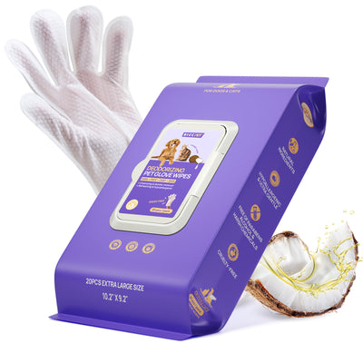 HICC Pet® Deodorizing Pet Glove Wipes For Dogs & Cats, 20 Pcs